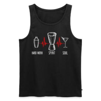 Barman Mixologue Travail acharné - Débardeur bio Premium Homme - noir - Devant - Michal (187cm)