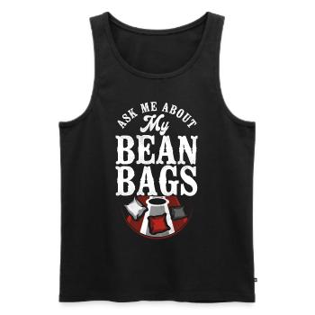 Joueur de sac de haricots de l’équipe Cornhole - Débardeur bio Premium Homme - noir - Devant - Michal (187cm)