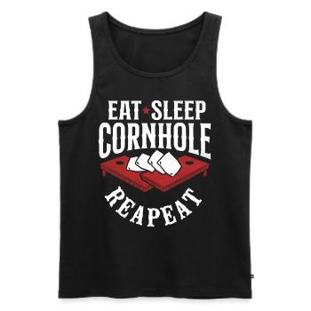 Cornhole Team Bean Bag Player - Männer Premium Bio Tank Top - Schwarz - Vorne - Michal (187cm)