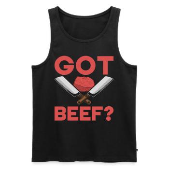 Metzger Fleischer Metzgerei Fleischerei - Männer Premium Bio Tank Top - Schwarz - Vorne - AI Model Male 178 light (178cm)