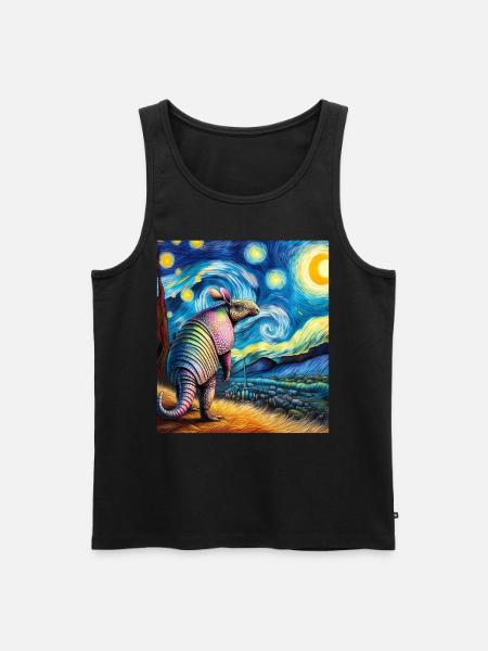 Armadillo Starry Night Painting - Men's Premium Organic Tank Top - black