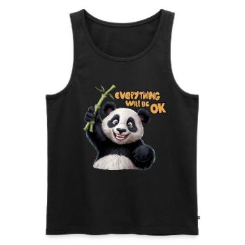Motivierendes Panda Alles wird gut für einen - Männer Premium Bio Tank Top - Schwarz - Vorne - AI Model Male 178 light (178cm)