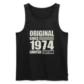Original depuis 1974 Anniversaire 50 ans - Débardeur bio Premium Homme - noir - Devant - Michal (187cm)
