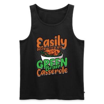Grüner Bohnenauflauf Casserole de haricots verts - Débardeur bio Premium Homme - noir - Devant - Michal (187cm)