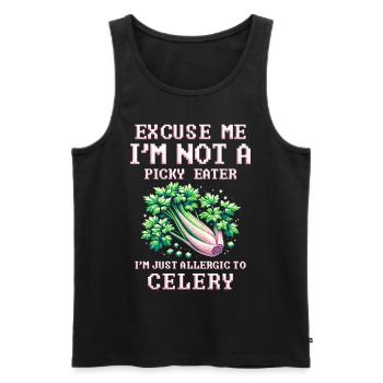 Allergie au céleri Je suis juste allergique au céleri - Débardeur bio Premium Homme - noir - Devant - Michal (187cm)