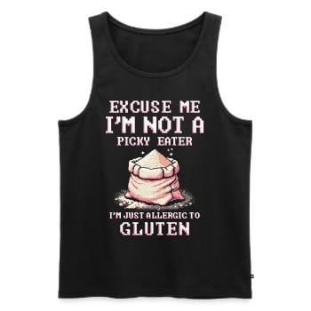 Allergie au gluten Intolérance au gluten - Débardeur bio Premium Homme - noir - Devant - AI Model Male 178 light (178cm)