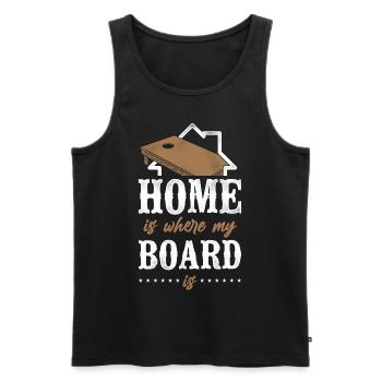 Joueur de sac de haricots de l’équipe Cornhole - Débardeur bio Premium Homme - noir - Devant - Michal (187cm)