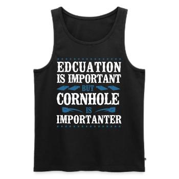 Cornhole Team Bean Bag Player - Männer Premium Bio Tank Top - Schwarz - Vorne - Michal (187cm)