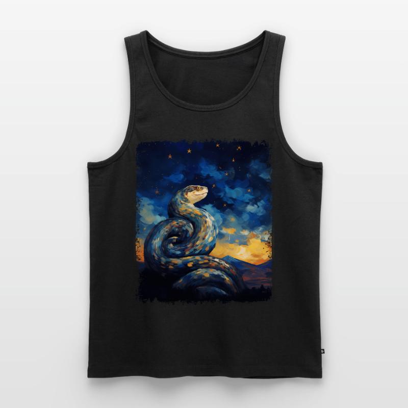 Kugelpython Schlange Sternennacht Gemälde Männer Premium Bio Tank Top