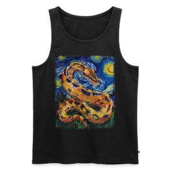 Kugelpython Schlange Sternennacht Gemälde - Männer Premium Bio Tank Top - Schwarz - Vorne - Michal (187cm)