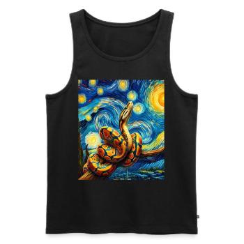 Kugelpython Schlange Sternennacht Gemälde - Männer Premium Bio Tank Top - Schwarz - Vorne - Michal (187cm)