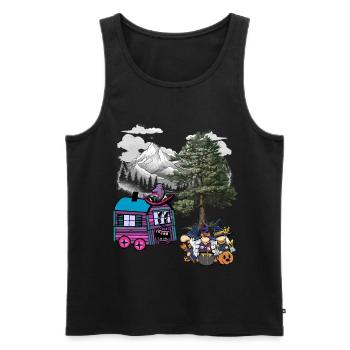 Hexe Hexen Halloween Bauwagen - Männer Premium Bio Tank Top - Schwarz - Vorne - Michal (187cm)