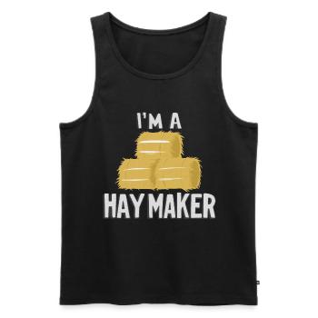 Lustiger Heumacher Bauernhof Lebensstil Heu - Männer Premium Bio Tank Top - Schwarz - Vorne - AI Model Male 178 light (178cm)