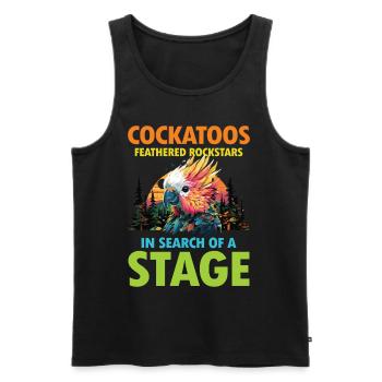 Cockatoos Fehtherd Rockstars In Search Of A Stage - Männer Premium Bio Tank Top - Schwarz - Vorne - Michal (187cm)