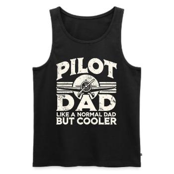 Pilot & Father, Airplane, Flyer, Flight School - Men's Premium Organic Tank Top - black - Front - AI Model Male 178 light (178cm)