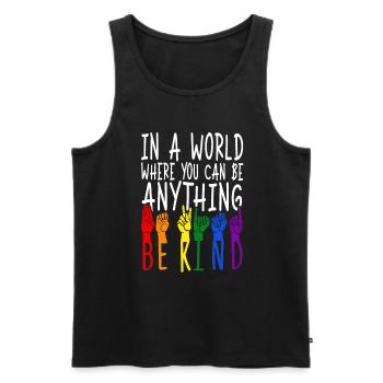 ASL Dolmetscher Gebärdensprache - Männer Premium Bio Tank Top - Schwarz - Vorne - AI Model Male 178 light (178cm)