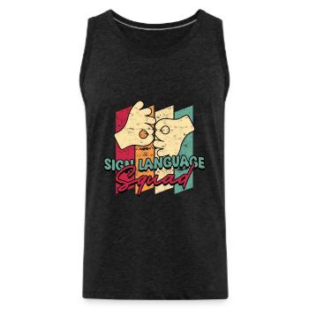 ASL Dolmetscher Gebärdensprache - Männer Premium Bio Tank Top - Anthrazit - Vorne - Alexander (188cm)