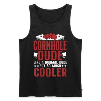Joueur de sac de haricots de l’équipe Cornhole - Débardeur bio Premium Homme - noir - Devant - Michal (187cm)