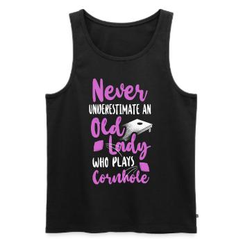 Cornhole Team Bean Bag Player - Männer Premium Bio Tank Top - Schwarz - Vorne - Michal (187cm)