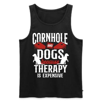 Cornhole Team Bean Bag Player - Männer Premium Bio Tank Top - Schwarz - Vorne - Michal (187cm)