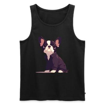 Niedliche Bulldogge Mops Hund - Männer Premium Bio Tank Top - Schwarz - Vorne - Michal (187cm)
