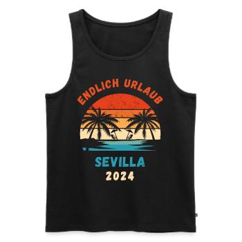 Sevilla Urlaub 2024 Andalusien Spanien - Männer Premium Bio Tank Top - Schwarz - Vorne - Michal (187cm)