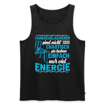Vehicle painters are not chaotic painters - Men's Premium Organic Tank Top - black - Front - AI Model Male 178 light (178cm)