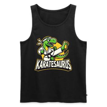 Karate Karate Fighter Martial Arts Karatesaurus - Men's Premium Organic Tank Top - black - Front - AI Model Male 178 light (178cm)