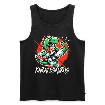 Karate Karate Fighter Martial Arts Karatesaurus - Men's Premium Organic Tank Top - black - Front - AI Model Male 178 light (178cm)