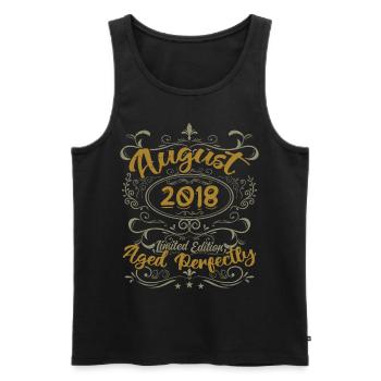 August 2018 August Geburtstagsgeschenk 2018 August 2018 - Männer Premium Bio Tank Top - Schwarz - Vorne - Michal (187cm)