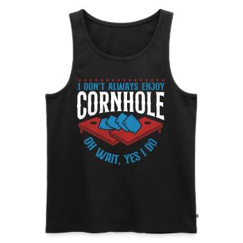 Joueur de sac de haricots de l’équipe Cornhole - Débardeur bio Premium Homme - noir - Devant - Michal (187cm)