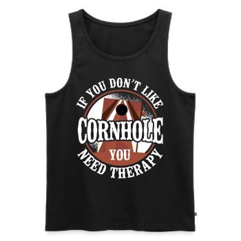 Joueur de sac de haricots de l’équipe Cornhole - Débardeur bio Premium Homme - noir - Devant - Michal (187cm)