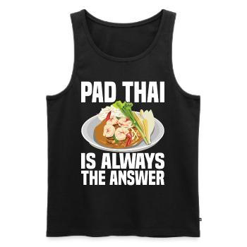 Pad Thai Cuisine thaïlandaise Cuisine thaïlandaise - Débardeur bio Premium Homme - noir - Devant - AI Model Male 178 light (178cm)