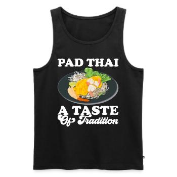 Pad Thai Cuisine thaïlandaise Cuisine thaïlandaise - Débardeur bio Premium Homme - noir - Devant - AI Model Male 178 light (178cm)