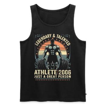 Jahrgang 2006 Fitness Geburtstagsgeschenk 2006 - Männer Premium Bio Tank Top - Schwarz - Vorne - Michal (187cm)