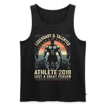 Vintage 2019 Fitness Birthday Gift 2019 - Men's Premium Organic Tank Top - black - Front - Michal (187cm)