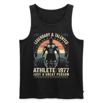 Vintage 1977 Fitness Cadeau D'anniversaire 1977 - Débardeur bio Premium Homme - noir - Devant - Michal (187cm)