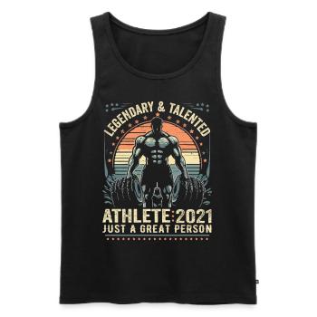 Vintage 2021 Fitness Cadeau D'anniversaire 2021 - Débardeur bio Premium Homme - noir - Devant - Michal (187cm)