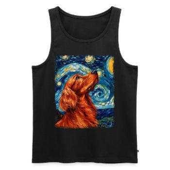 Irish Setter Hund Sternennacht Gemälde - Männer Premium Bio Tank Top - Schwarz - Vorne - Michal (187cm)