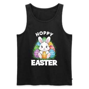 Frohe Ostern Hase Osterei Hoppy Easter - Männer Premium Bio Tank Top - Schwarz - Vorne - Michal (187cm)