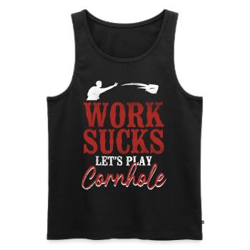 Cornhole Team Bean Bag Player - Männer Premium Bio Tank Top - Schwarz - Vorne - Michal (187cm)