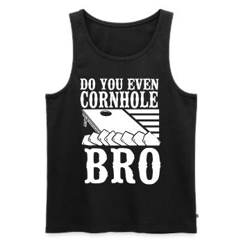 Joueur de sac de haricots de l’équipe Cornhole - Débardeur bio Premium Homme - noir - Devant - Michal (187cm)
