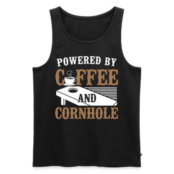 Cornhole Team Bean Bag Player - Männer Premium Bio Tank Top - Schwarz - Vorne - Michal (187cm)