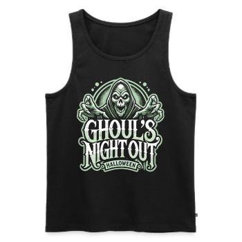 Ghoul's Night Out - Spooky Halloween Shirt - Men's Premium Organic Tank Top - black - Front - AI Model Male 178 light (178cm)