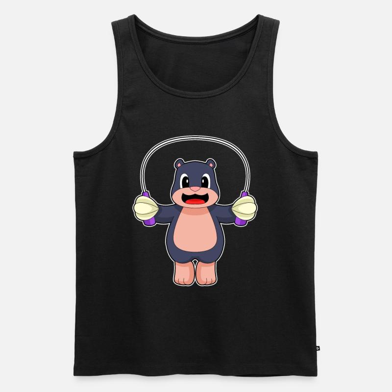 Maulwurf Seilspringen Springseil - Männer Premium Bio Tank Top - Schwarz