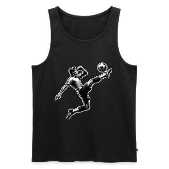 Football - Débardeur bio Premium Homme - noir - Devant - AI Model Male 178 light (178cm)