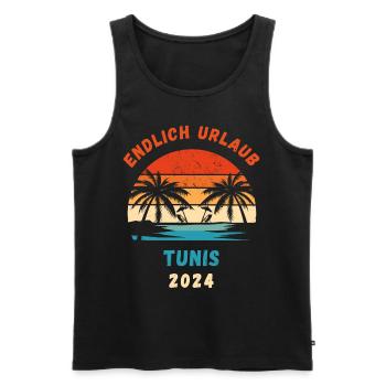 Tunis Urlaub 2024 Tunesien Urlaubsreise Idee - Männer Premium Bio Tank Top - Schwarz - Vorne - Michal (187cm)