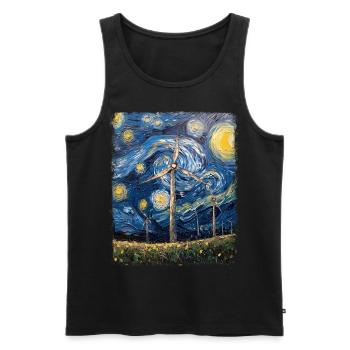 Windturbine Techniker Windmühle Sternennacht Maler - Männer Premium Bio Tank Top - Schwarz - Vorne - Michal (187cm)