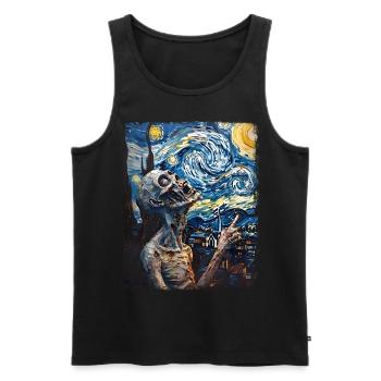 Peinture Zombie Nuit Étoilée - Débardeur bio Premium Homme - noir - Devant - Michal (187cm)