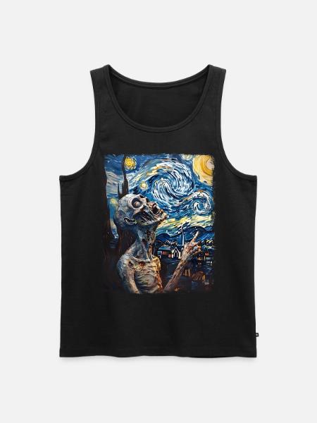 Peinture Zombie Nuit Étoilée - Débardeur bio Premium Homme - noir